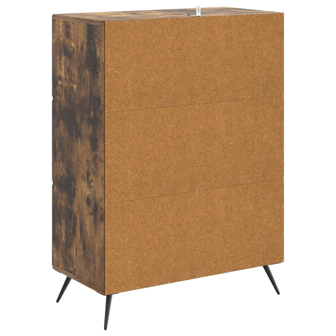Sideboard med skuffe Røget eg 66 x 34,5 x 90 cm Konstrueret træ