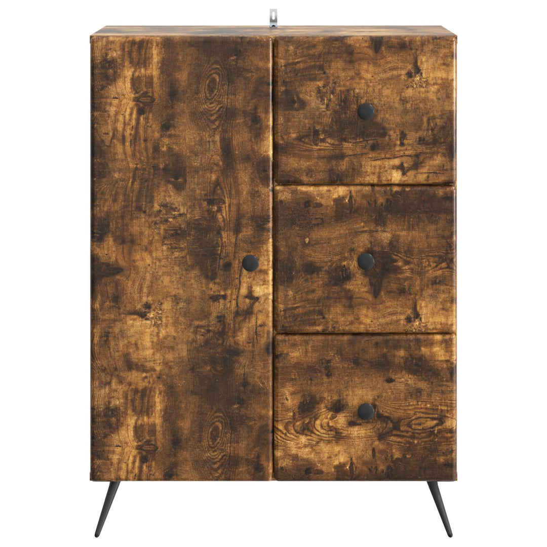 Sideboard med skuffe Røget eg 66 x 34,5 x 90 cm Konstrueret træ