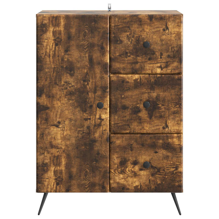 Sideboard med skuffe Røget eg 66 x 34,5 x 90 cm Konstrueret træ