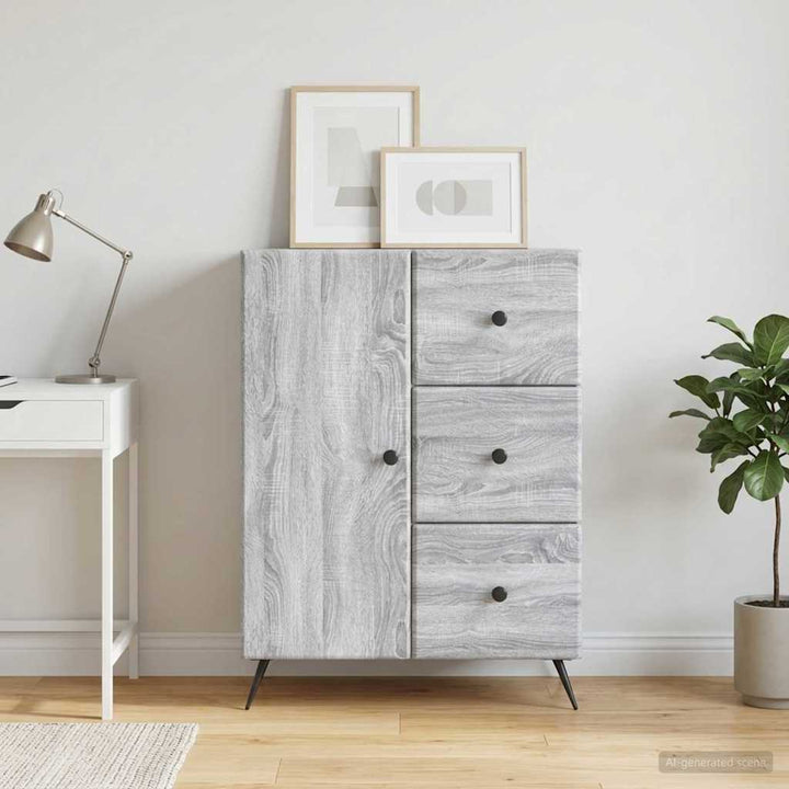 Sideboard Grå sonoma-eg 66 x 34,5 x 90 cm Konstrueret træ