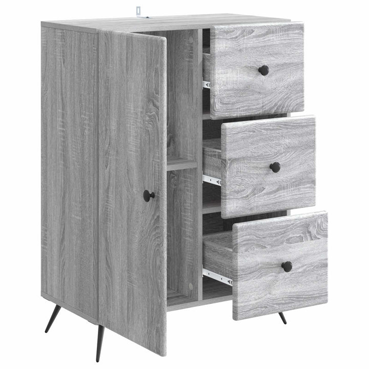 Sideboard Grå sonoma-eg 66 x 34,5 x 90 cm Konstrueret træ