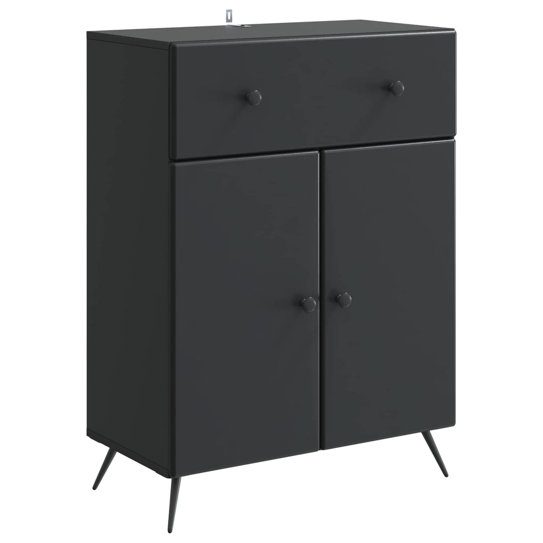 Sideboard med skuffe Sort 66 x 34,5 x 90 cm Konstrueret træ