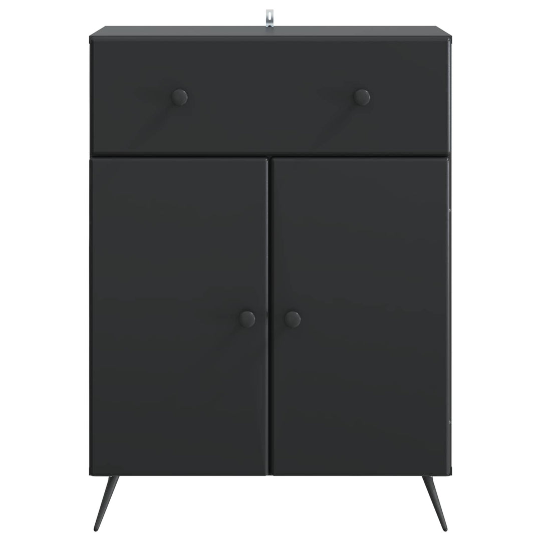 Sideboard med skuffe Sort 66 x 34,5 x 90 cm Konstrueret træ