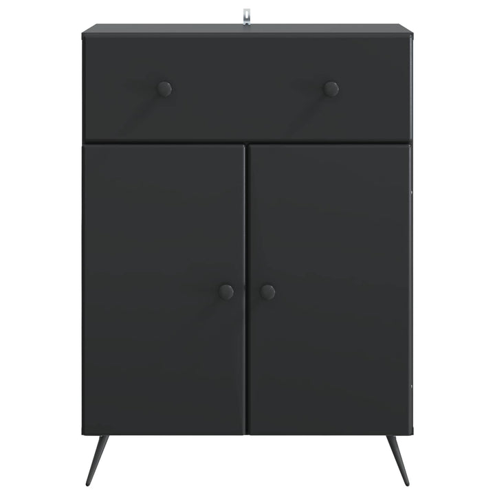 Sideboard med skuffe Sort 66 x 34,5 x 90 cm Konstrueret træ