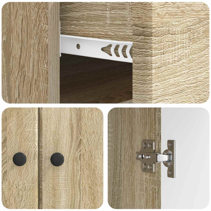 Sideboard Sonoma-eg 66 x 34,5 x 90 cm Konstrueret træ