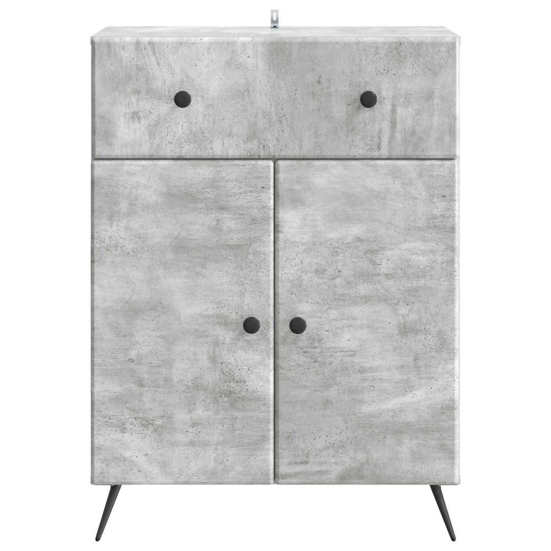 Sideboard med skuffe Betongrå 66 x 34,5 x 90 cm Konstrueret træ