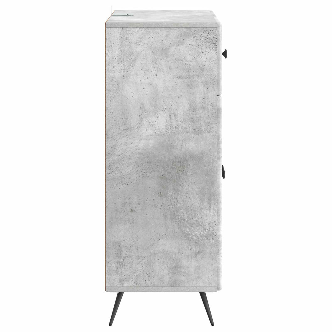 Sideboard med skuffe Betongrå 66 x 34,5 x 90 cm Konstrueret træ