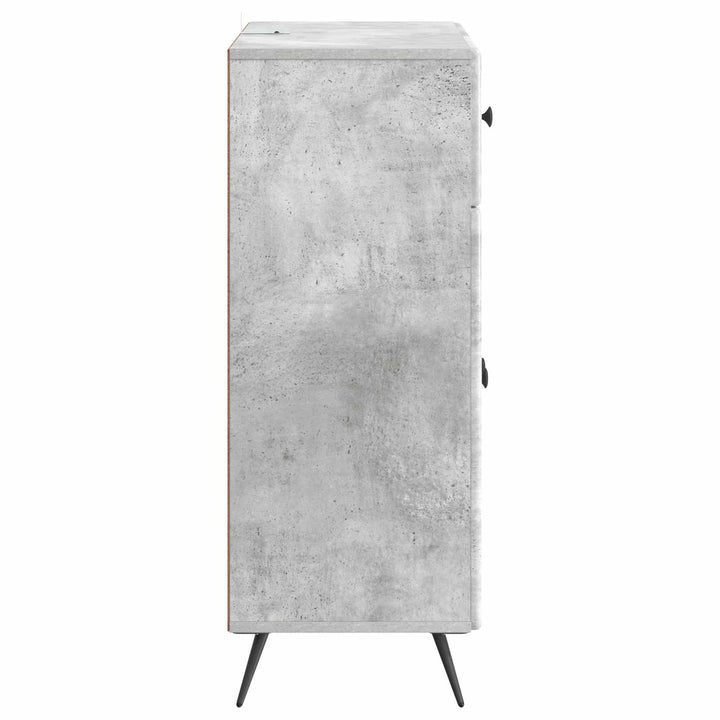 Sideboard med skuffe Betongrå 66 x 34,5 x 90 cm Konstrueret træ