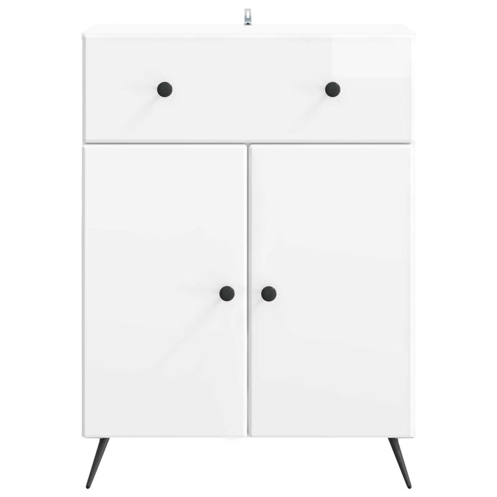 Sideboard Hvid højglans 66 x 34,5 x 90 cm Konstrueret træ
