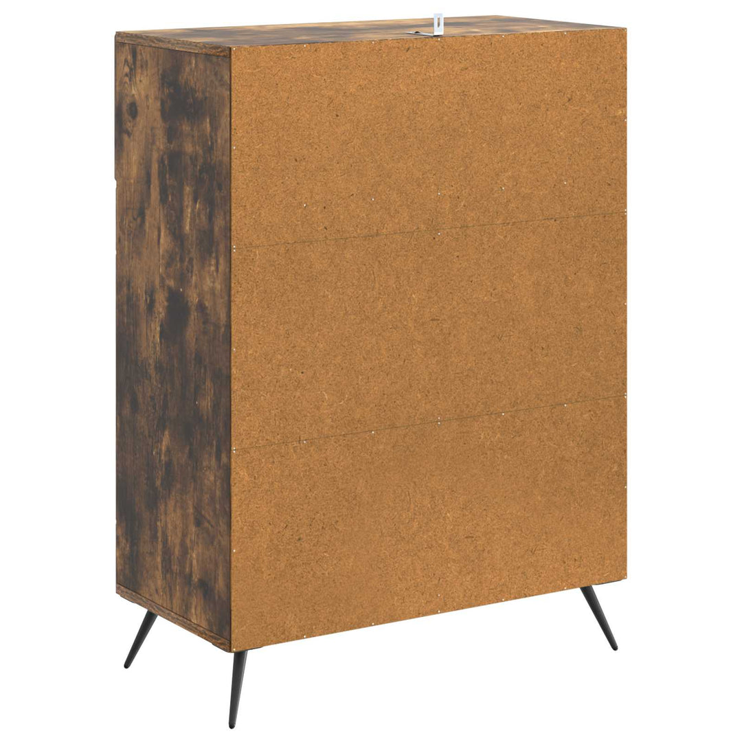 Sideboard med skuffe Røget eg 66 x 34,5 x 90 cm Konstrueret træ