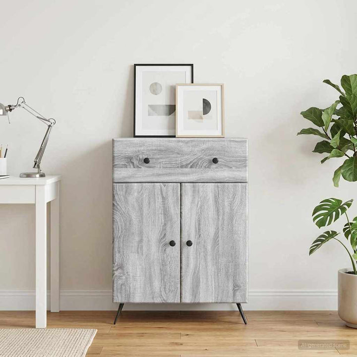 Sideboard Grå sonoma-eg 66 x 34,5 x 90 cm Konstrueret træ