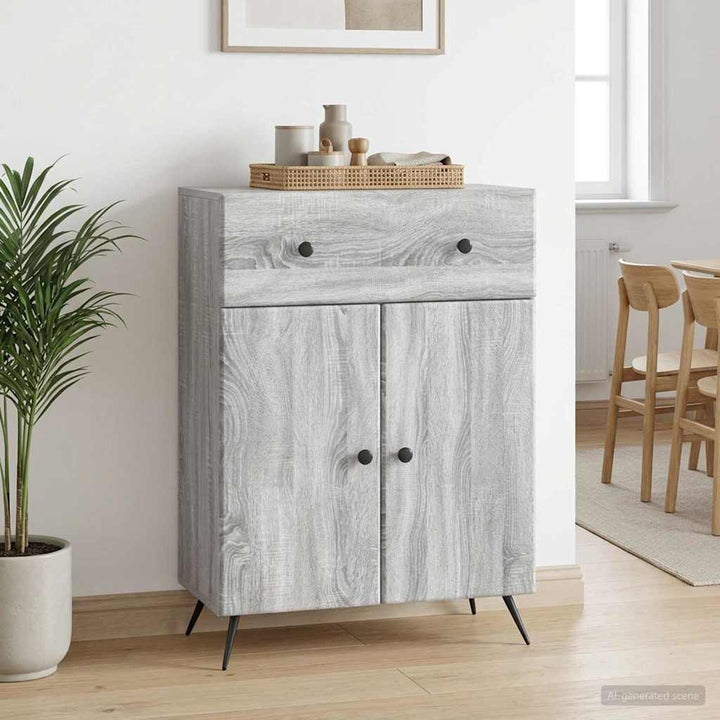 Sideboard Grå sonoma-eg 66 x 34,5 x 90 cm Konstrueret træ