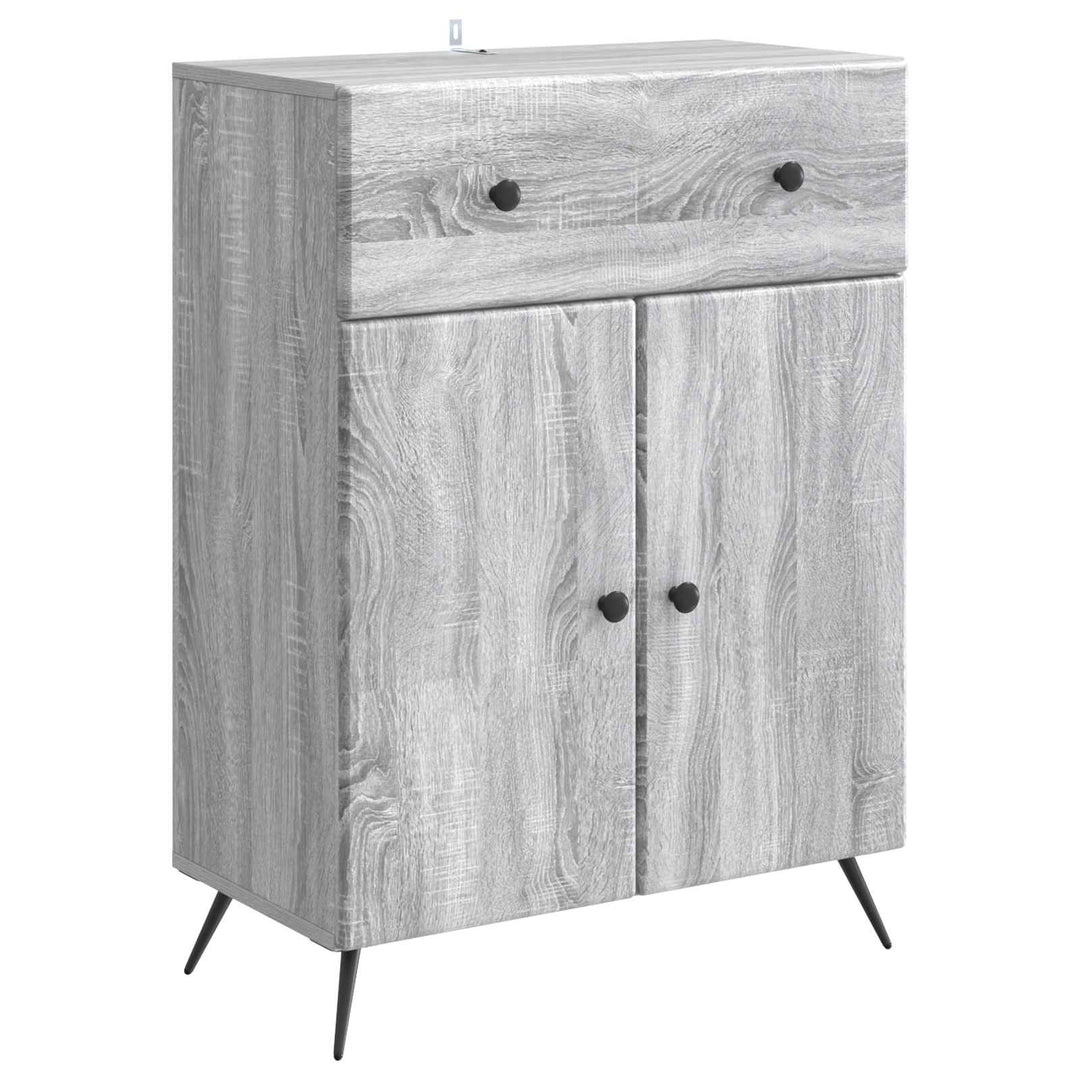 Sideboard Grå sonoma-eg 66 x 34,5 x 90 cm Konstrueret træ
