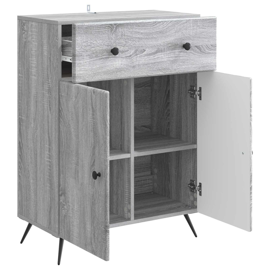 Sideboard Grå sonoma-eg 66 x 34,5 x 90 cm Konstrueret træ