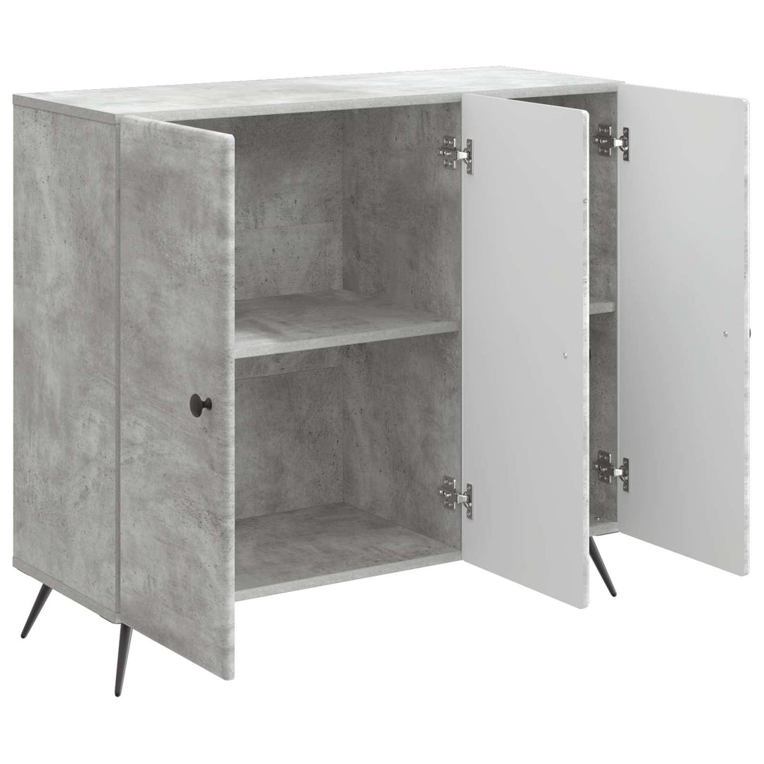 Sideboard Betongrå 89 x 34,5 x 80 cm Konstrueret træ