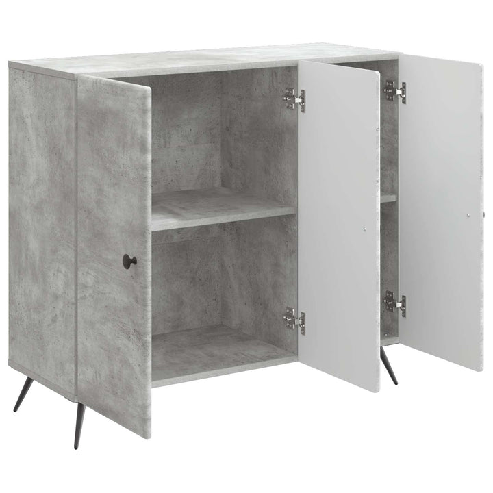 Sideboard Betongrå 89 x 34,5 x 80 cm Konstrueret træ