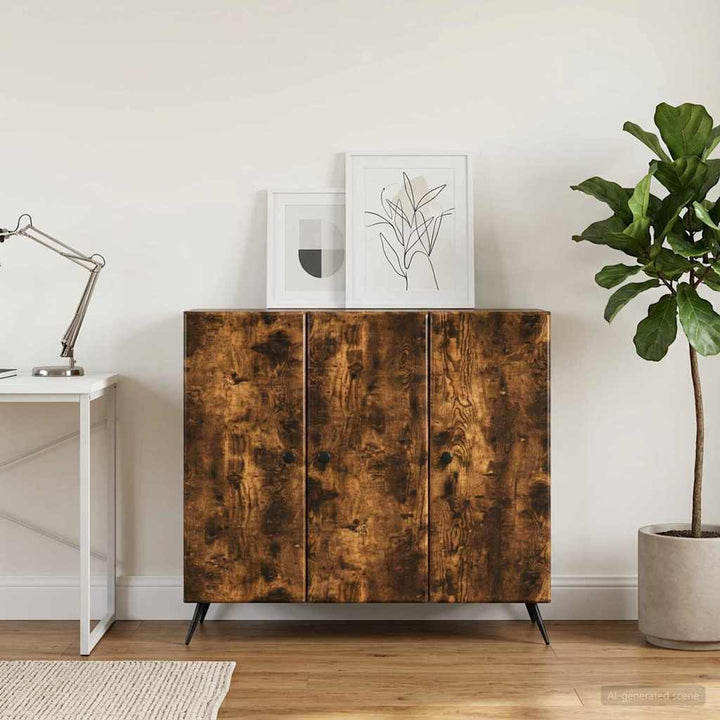 Sideboard Røget eg 89 x 34,5 x 80 cm Konstrueret træ