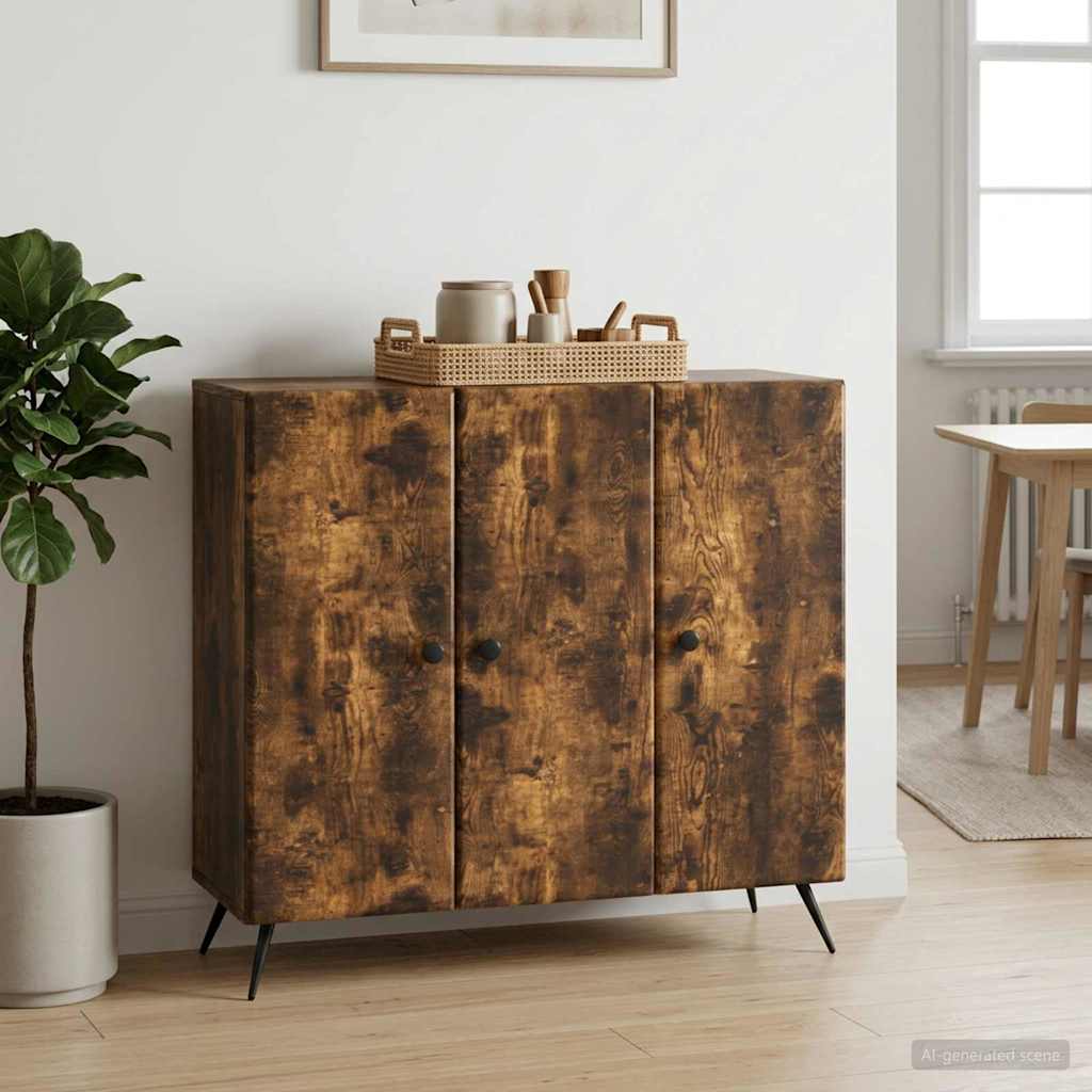 Sideboard Røget eg 89 x 34,5 x 80 cm Konstrueret træ