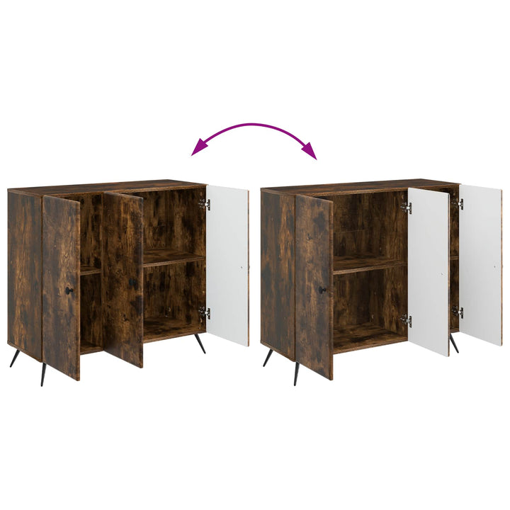 Sideboard Røget eg 89 x 34,5 x 80 cm Konstrueret træ