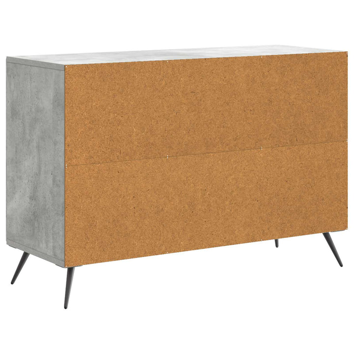 Sideboard med skuffe Betongrå 89 x 34,5 x 60 cm Konstrueret træ