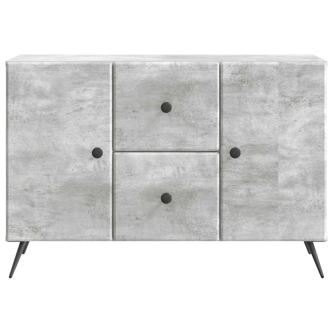 Sideboard med skuffe Betongrå 89 x 34,5 x 60 cm Konstrueret træ