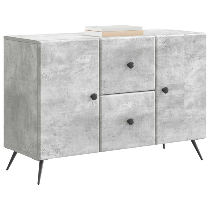 Sideboard med skuffe Betongrå 89 x 34,5 x 60 cm Konstrueret træ