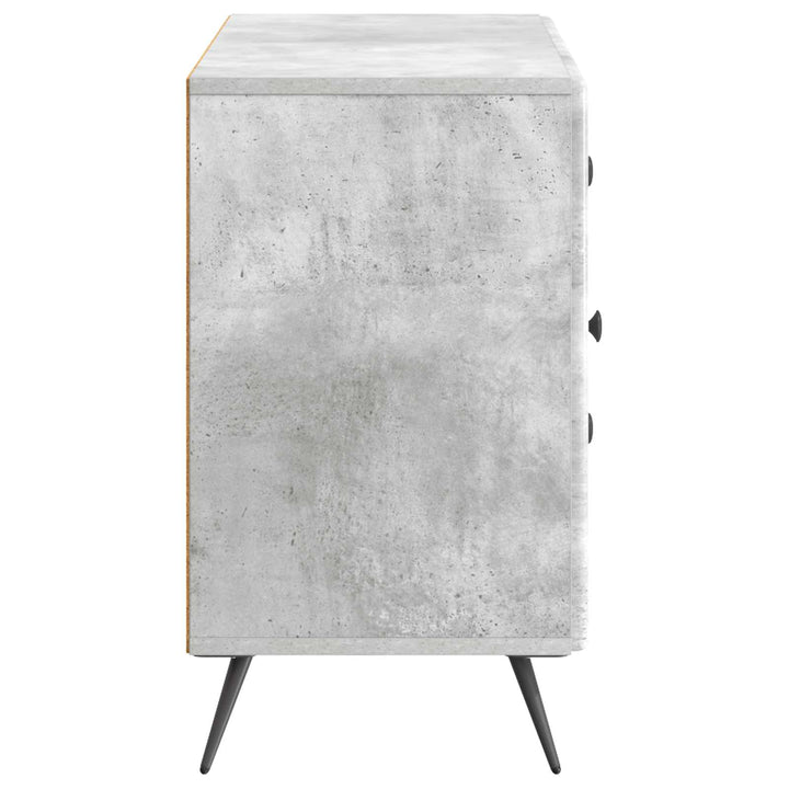 Sideboard med skuffe Betongrå 89 x 34,5 x 60 cm Konstrueret træ