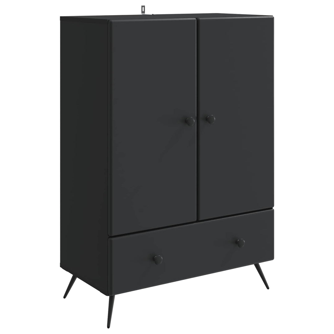 Sideboard med skuffe Sort 66 x 34,5 x 95 cm Konstrueret træ