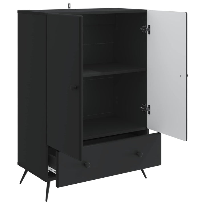 Sideboard med skuffe Sort 66 x 34,5 x 95 cm Konstrueret træ
