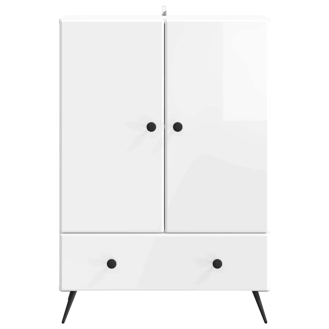 Sideboard Hvid højglans 66 x 34,5 x 95 cm Konstrueret træ