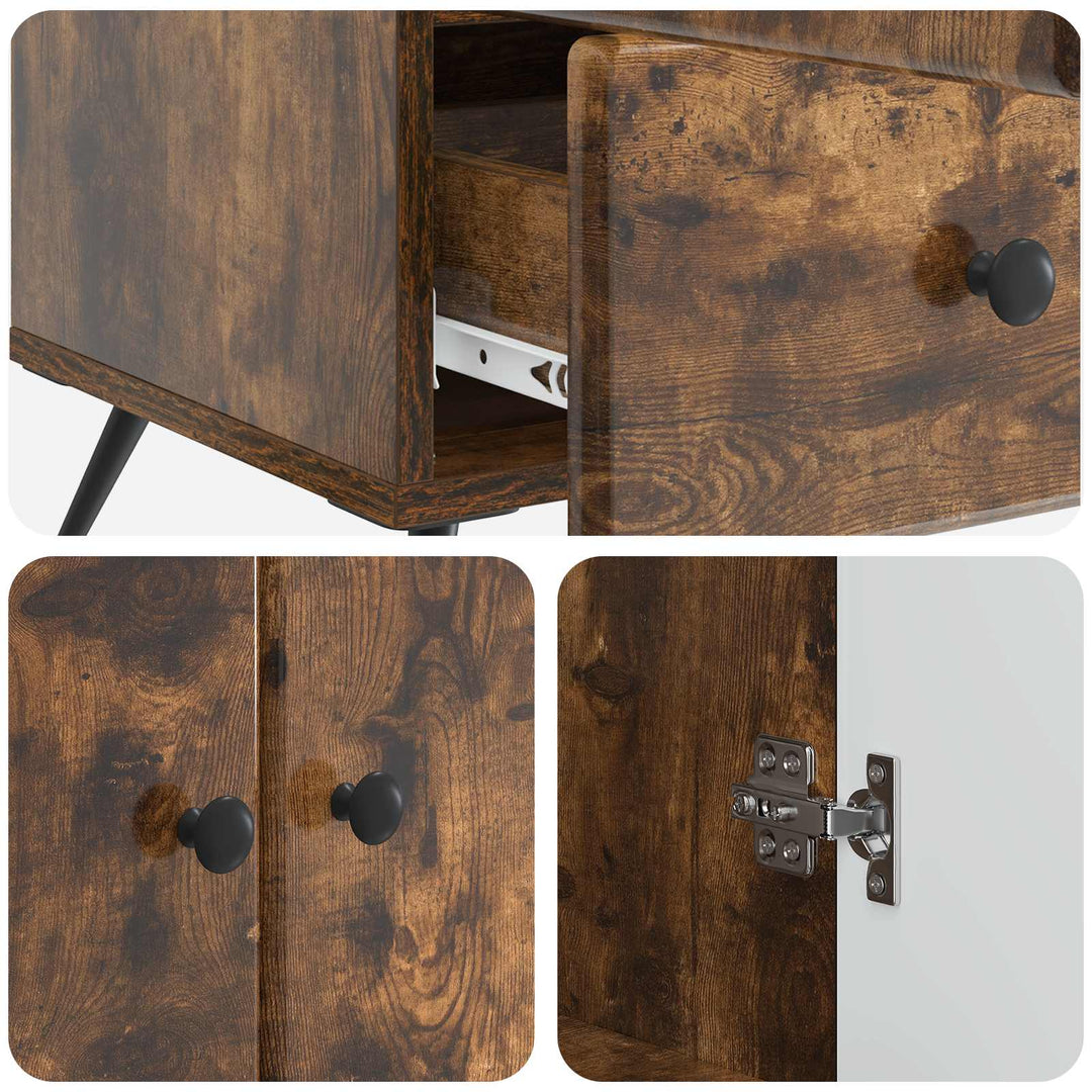 Sideboard Røget eg 66 x 34,5 x 95 cm Konstrueret træ