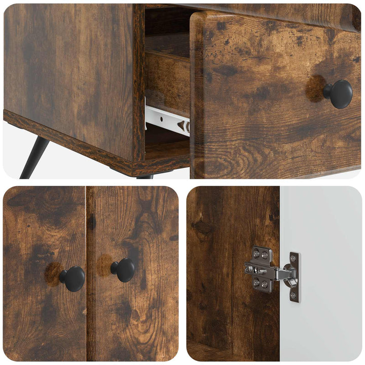 Sideboard Røget eg 66 x 34,5 x 95 cm Konstrueret træ