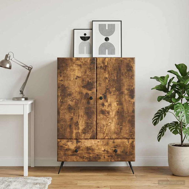 Sideboard Røget eg 66 x 34,5 x 95 cm Konstrueret træ