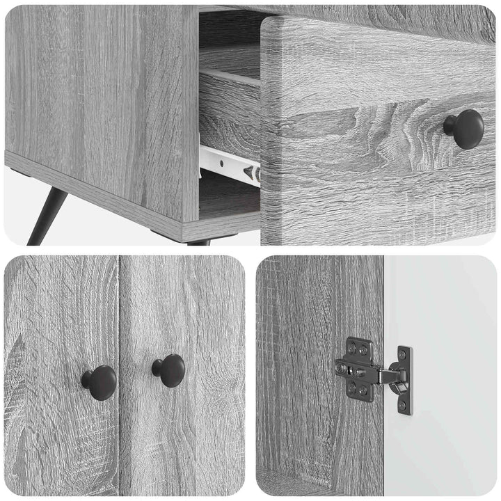 Sideboard Grå sonoma-eg 66 x 34,5 x 95 cm Konstrueret træ