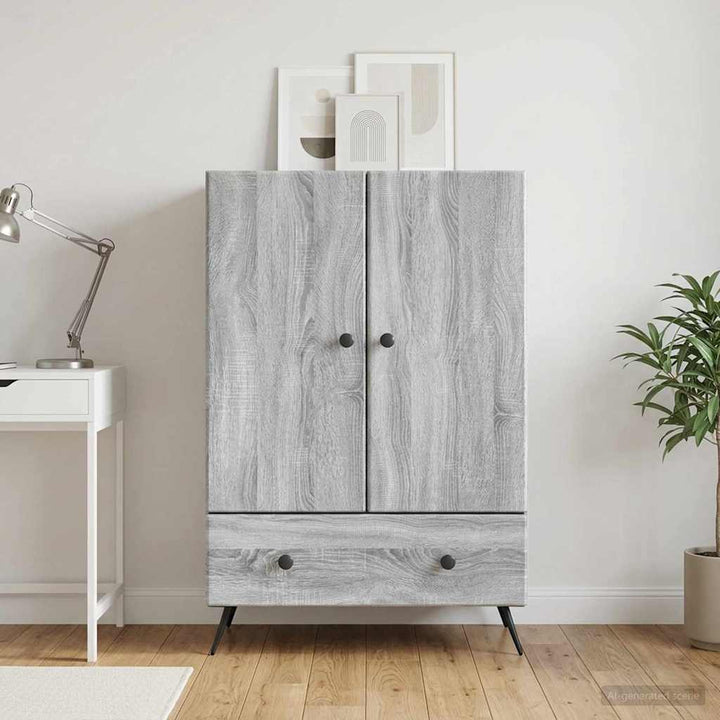 Sideboard Grå sonoma-eg 66 x 34,5 x 95 cm Konstrueret træ