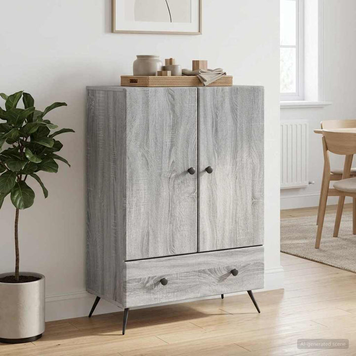 Sideboard Grå sonoma-eg 66 x 34,5 x 95 cm Konstrueret træ