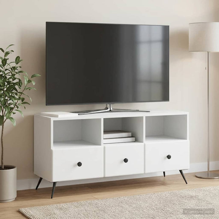 TV-skab med skuffe Hvid 102 x 34,5 x 50 cm Konstrueret træ