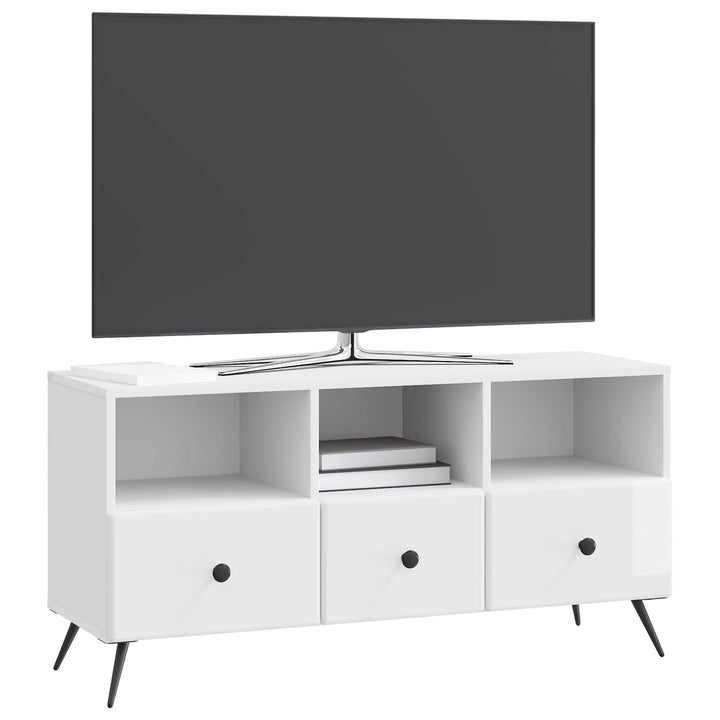 TV-skab Hvid højglans 102 x 34,5 x 50 cm Konstrueret træ