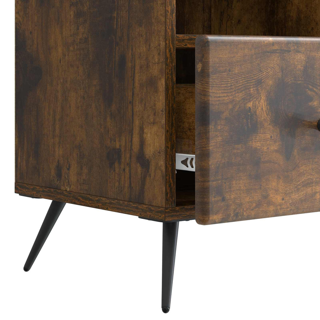 TV-skab med skuffe Røget eg 102 x 34,5 x 50 cm Konstrueret træ