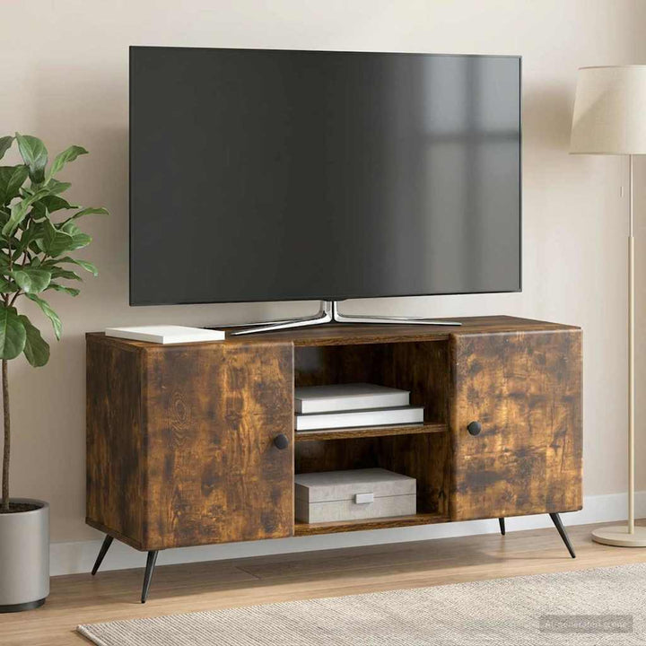 TV-skab 102 x 34,5 x 50 cm Røget eg Konstrueret træ