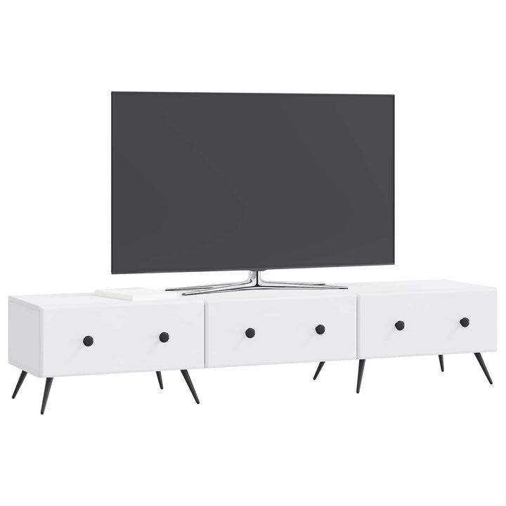 TV-skab med skuffe Hvid 147 x 34,5 x 30 cm Konstrueret træ