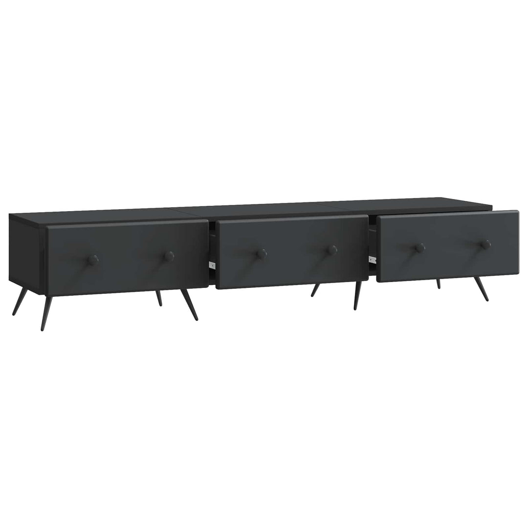 TV-skab med skuffe Sort 147 x 34,5 x 30 cm Konstrueret træ