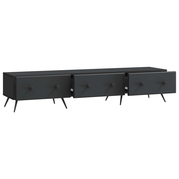 TV-skab med skuffe Sort 147 x 34,5 x 30 cm Konstrueret træ