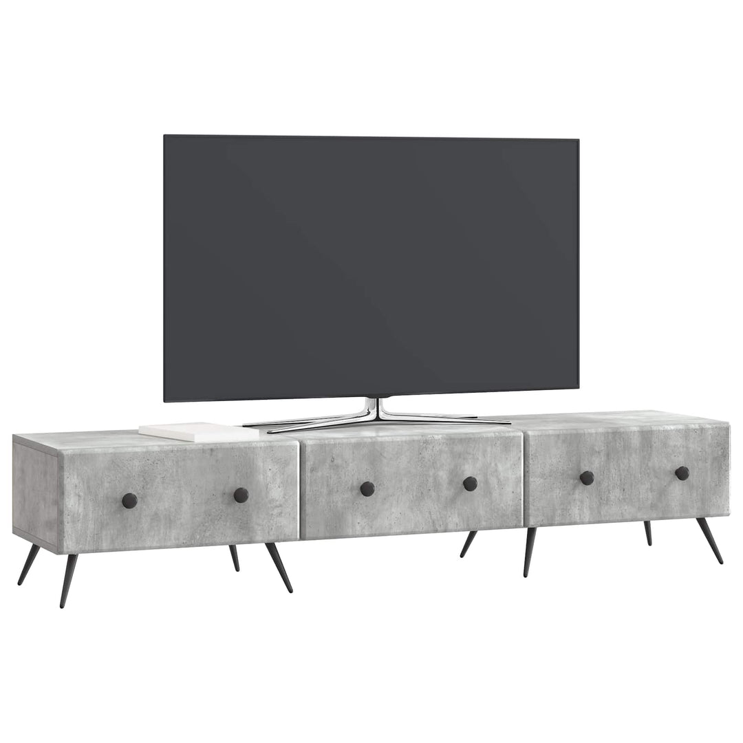 TV-skab med skuffe Betongrå 147 x 34,5 x 30 cm Konstrueret træ