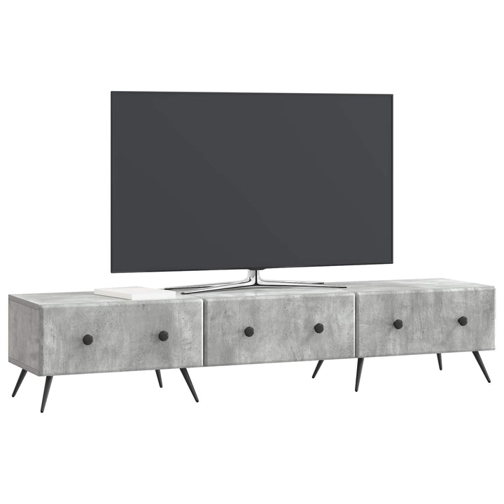 TV-skab med skuffe Betongrå 147 x 34,5 x 30 cm Konstrueret træ