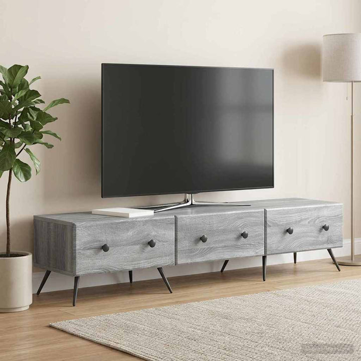 TV-skab Grå sonoma-eg 147 x 34,5 x 30 cm Konstrueret træ