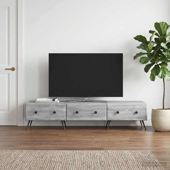TV-skab Grå sonoma-eg 147 x 34,5 x 30 cm Konstrueret træ
