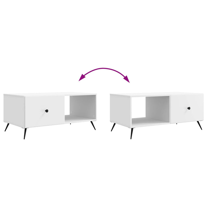 Sofabord Hvid 90 x 50 x 40 cm Konstrueret træ