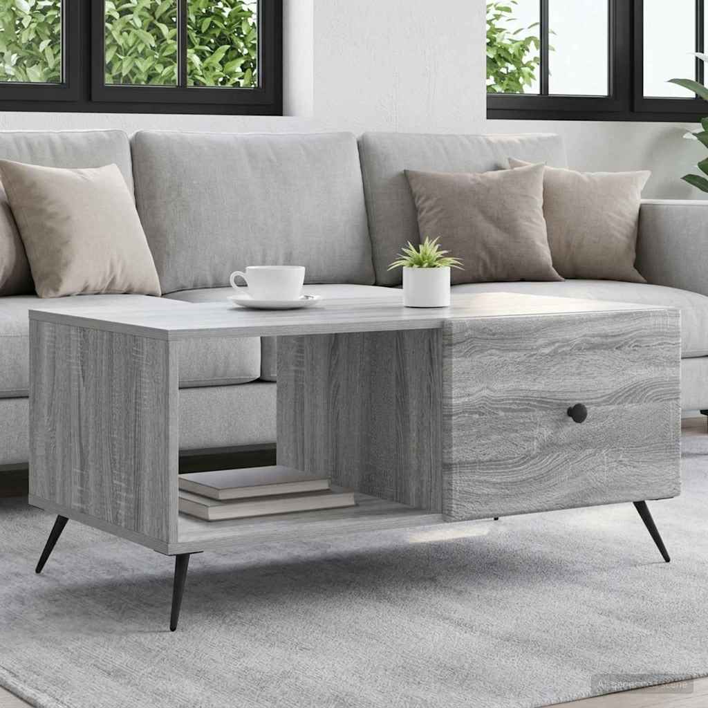 Sofabord Grå sonoma-eg 90 x 50 x 40 cm Konstrueret træ