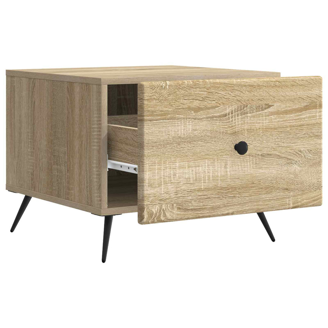 Sofabord med skuffe Sonoma-eg 49 x 50 x 40 cm Konstrueret træ
